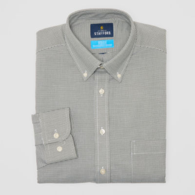 Stafford Coolmax Mens Regular Fit Stretch Fabric Wrinkle Free Long Sleeve Dress Shirt