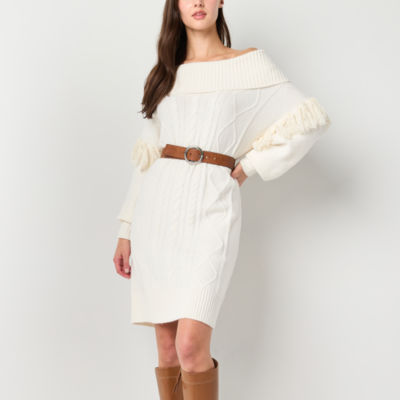 Frye and Co. Womens Long Sleeve Midi Sweater Dress