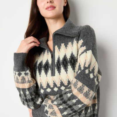 Frye and Co. Fairisle Womens Long Sleeve Pullover Sweater