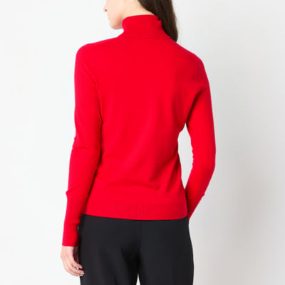 Worthington Womens Turtleneck Long Sleeve Pullover Sweater