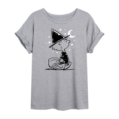 Juniors Peanuts Sally Witch Tee Womens Crew Neck Short Sleeve Graphic T-Shirt