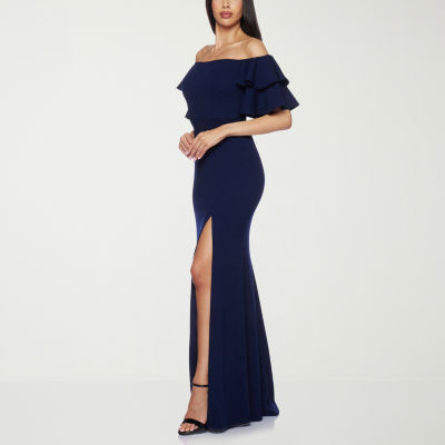 Premier Amour Off The Shoulder Womens Elbow Sleeve Evening Gown