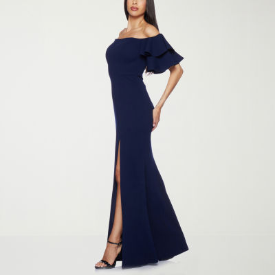 Premier Amour Off The Shoulder Womens Elbow Sleeve Evening Gown