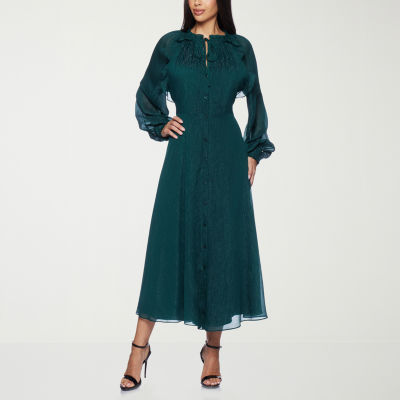 Premier Amour Womens Long Sleeve Midi Maxi Dress