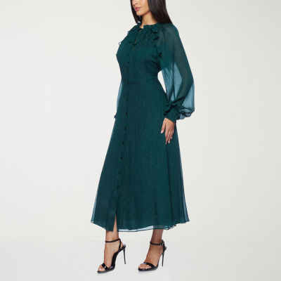 Premier Amour Womens Long Sleeve Midi Maxi Dress