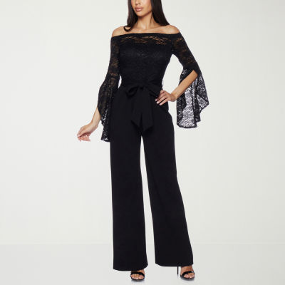 Premier Amour Off The Shoulder Womens 3/4 Sleeve Jumpsuit