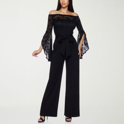 Premier Amour Off The Shoulder Womens 3/4 Sleeve Jumpsuit