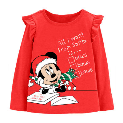 Xtreme Toddler Girls Crew Neck Long Sleeve Minnie Mouse Graphic T-Shirt