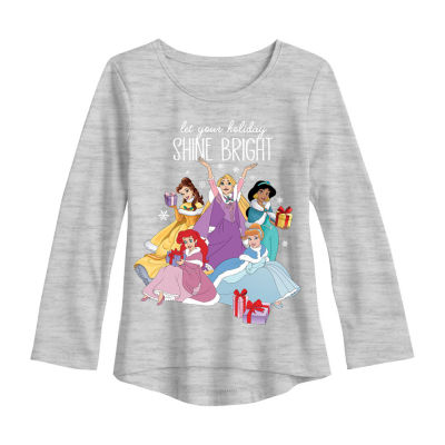 Xtreme Toddler Girls Crew Neck Long Sleeve Princess Graphic T-Shirt