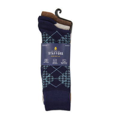 Stafford Super Soft Lux 3 Pair Crew Socks Mens