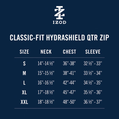 IZOD Hydrashield Mens Long Sleeve Quarter-Zip Pullover