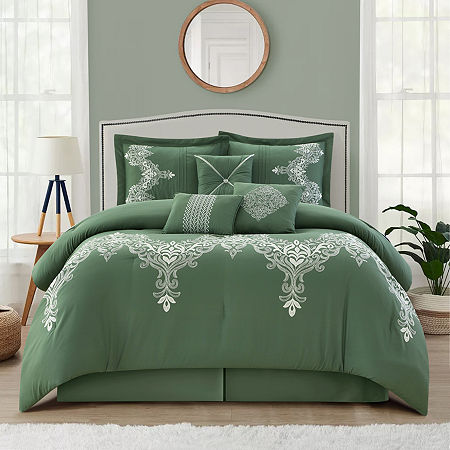 Stratford Park Vania 7pc Midweight Comforter Set, One Size, Green