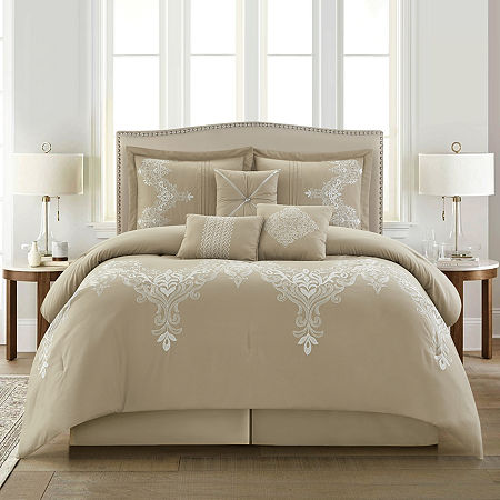 Stratford Park Vania 7pc Midweight Comforter Set, One Size, Beige