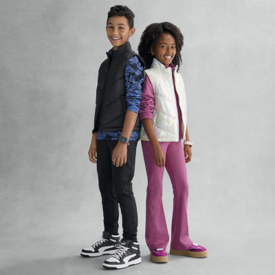 Xersion Ribbed Little & Big Kid Girls Quick Dry High Rise 26 1/2" Active Flare Full Length Leggings