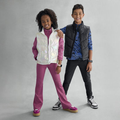 Xersion Ribbed Little & Big Kid Girls Quick Dry High Rise 26 1/2" Active Flare Full Length Leggings