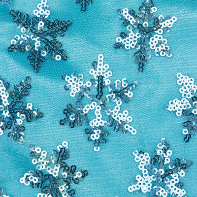 20'' Blue Sequin Snowflake Pattern Mini Christmas Tree Skirt