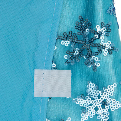 20'' Blue Sequin Snowflake Pattern Mini Christmas Tree Skirt