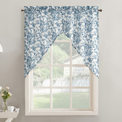 No 918 Elara Tonal Botanical 2-pc. Rod Pocket Window Tier