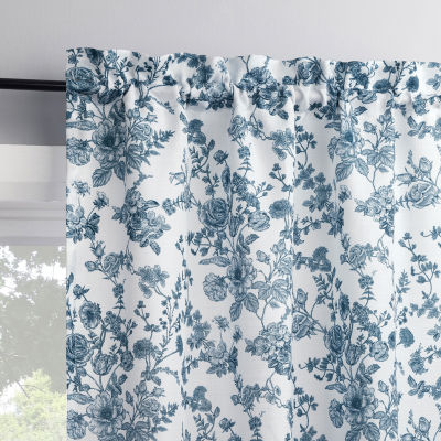 No 918 Elara Tonal Botanical 2-pc. Rod Pocket Window Tier