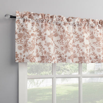 No 918 Elara Tonal Botanical Rod Pocket Tailored Valance