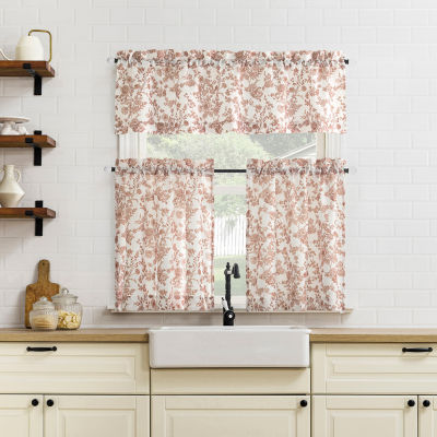 No 918 Elara Tonal Botanical Rod Pocket Tailored Valance