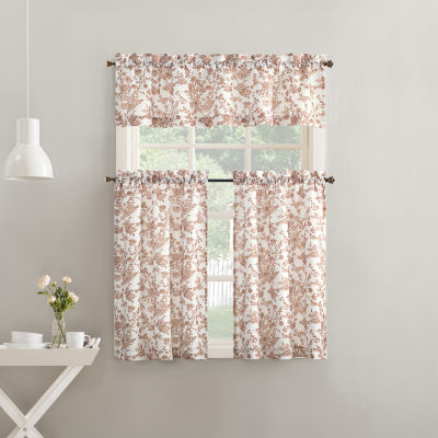 No 918 Elara Tonal Botanical Rod Pocket Tailored Valance