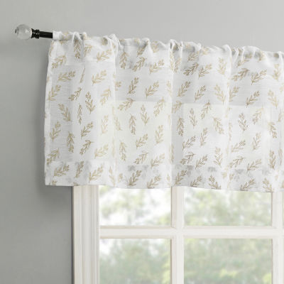 No 918 Hawthorne Floral Leaf Rod Pocket Tailored Valance