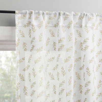 No 918 Hawthorne Floral Leaf 2-pc. Rod Pocket Window Tier