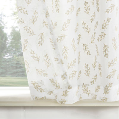 No 918 Hawthorne Floral Leaf 2-pc. Rod Pocket Window Tier