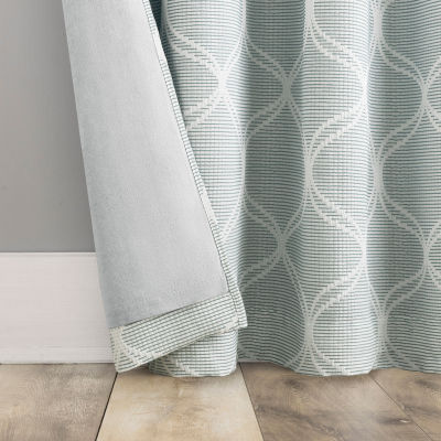 Sun Zero Tikal Woven Ogee Grommet Top Light-Filtering Single Curtain Panel