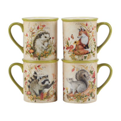 Certified International Woodland Critters 4-pc. Holiday Coffee Mug