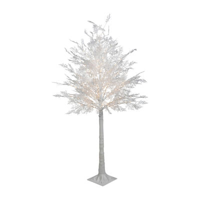Northlight White Led Lighted Floral Artificial Warm White Lights 5 Foot Pre-Lit Christmas Tree