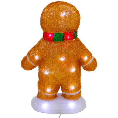 Northlight 14" Led Acrylic Gingerbread Man With Scarf Outdoor Christmas Yard Art
