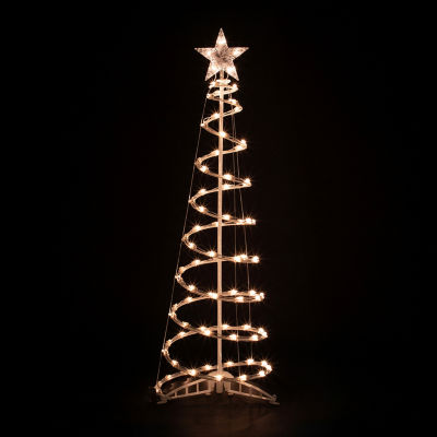 Northlight Set Of 2 Clear Outdoor Spiral Cone Trees Christmas Yard Art