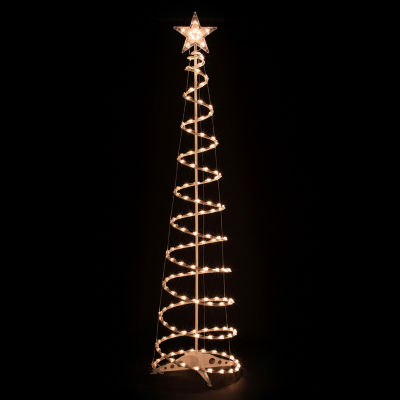 Northlight Set Of 2 Clear Outdoor Spiral Cone Trees Christmas Yard Art