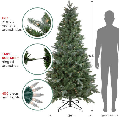 Northlight Slim Granville Fraser Artificial  Clear Lights 6 1/2 Foot Pre-Lit Fir Christmas Tree
