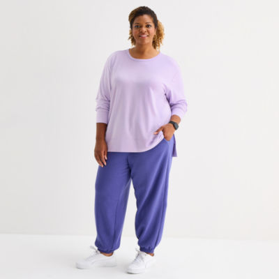 Xersion Womens Soft French Terry Crew Neck Long Sleeve Sweatshirt