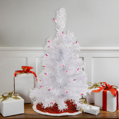 Northlight Rockport White Artificial Purple Lights 2 Foot Pre-Lit Pine Christmas Tree