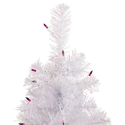 Northlight Rockport White Artificial Purple Lights 2 Foot Pre-Lit Pine Christmas Tree