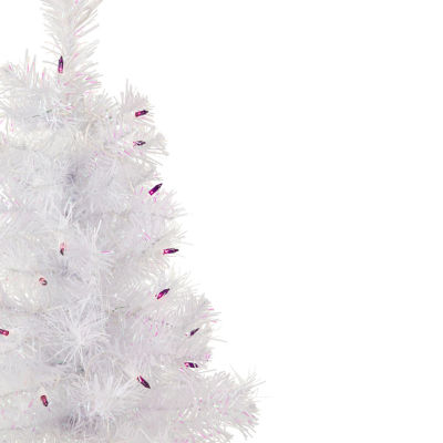 Northlight Rockport White Artificial Purple Lights 2 Foot Pre-Lit Pine Christmas Tree