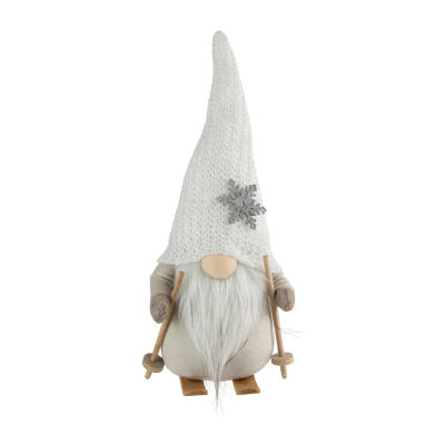 Northlight 12in Winter Ski  With Snowflake Hat Christmas Tabletop Decoration Christmas Gnome