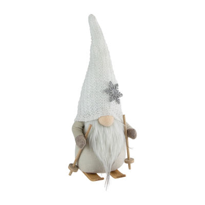 Northlight 12in Winter Ski  With Snowflake Hat Christmas Tabletop Decoration Christmas Gnome