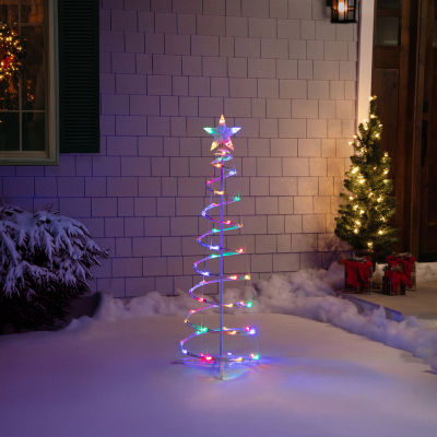 Northlight 4ft Led Lighted Spiral Cone Tree  Multi Lights Christmas Yard Art