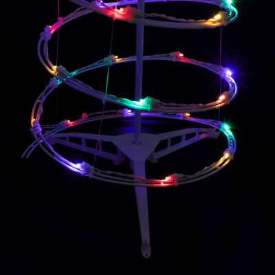 Northlight 4ft Led Lighted Spiral Cone Tree  Multi Lights Christmas Yard Art