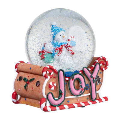 Northlight 5.25in Musical Injoyin Snowmen And Gingerbread Sleigh Christmas Christmas Snow Globe