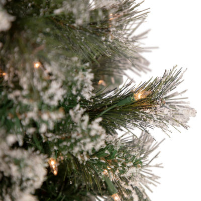 Northlight Snow Valley 7 1/2 Foot Pre-Lit Pine Christmas Tree