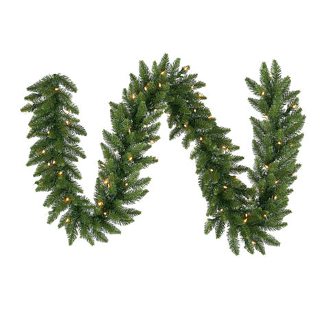 Vickerman 9' Camdon Fir Christmas Garland With 50Warm White LED Lights, One Size, Green