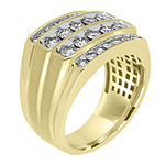 Mens 1 1/4 CT. T.W. Mined White Diamond 10K Gold Fashion Ring