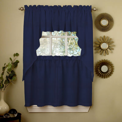 Sweet Home Collection Ribcord Solid 2-pc. Rod Pocket Window Tier