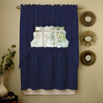 Sweet Home Collection Ribcord Solid Rod Pocket Valance